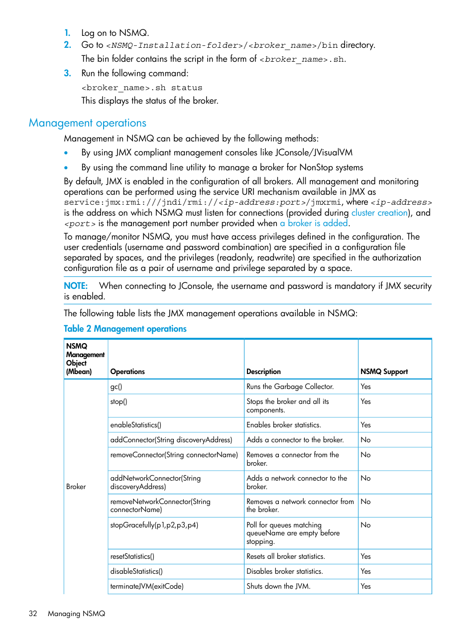 Management operations | HP Integrity NonStop H-Series User Manual | Page 32 / 65