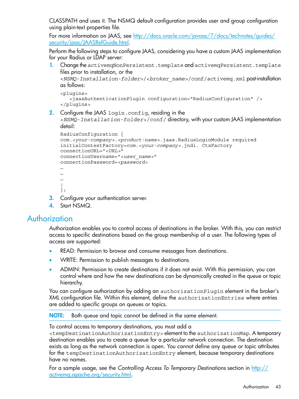 Authorization | HP Integrity NonStop H-Series User Manual | Page 43 / 65