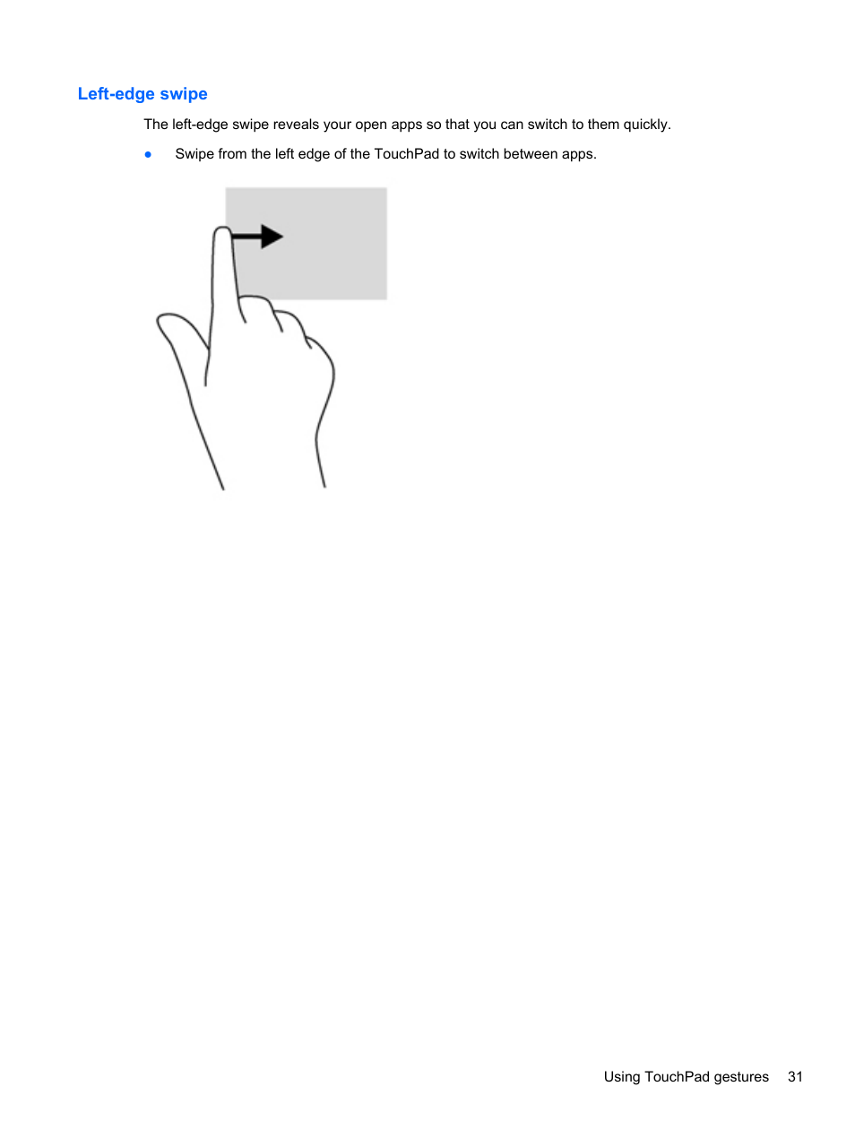 Left-edge swipe | HP ENVY Sleekbook 6-1110us User Manual | Page 41 / 82