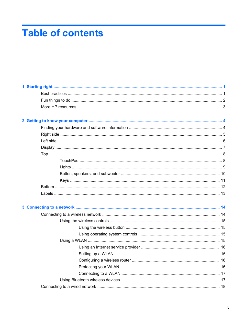 HP ENVY Sleekbook 6-1110us User Manual | Page 5 / 82