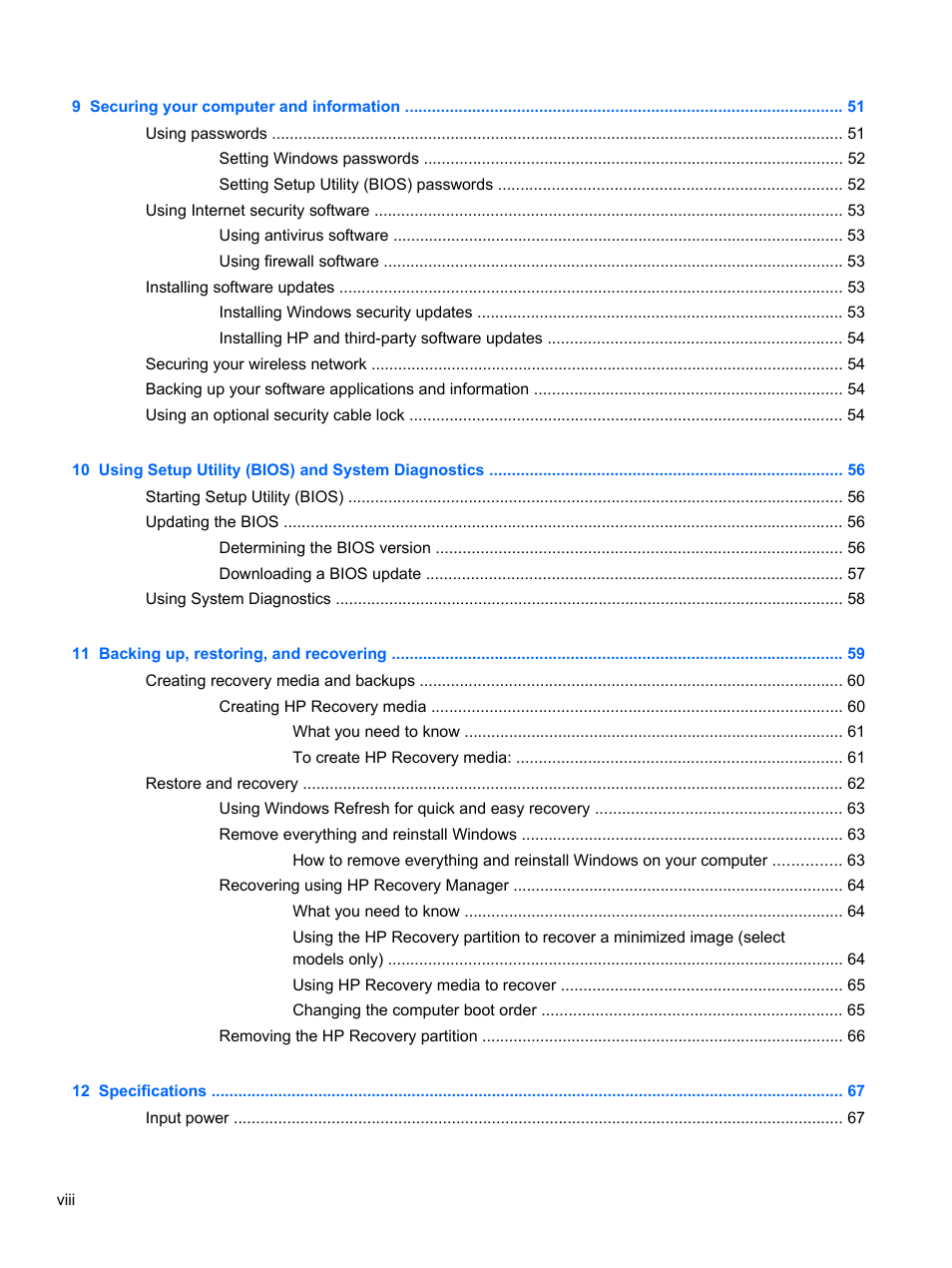 HP ENVY Sleekbook 6-1110us User Manual | Page 8 / 82