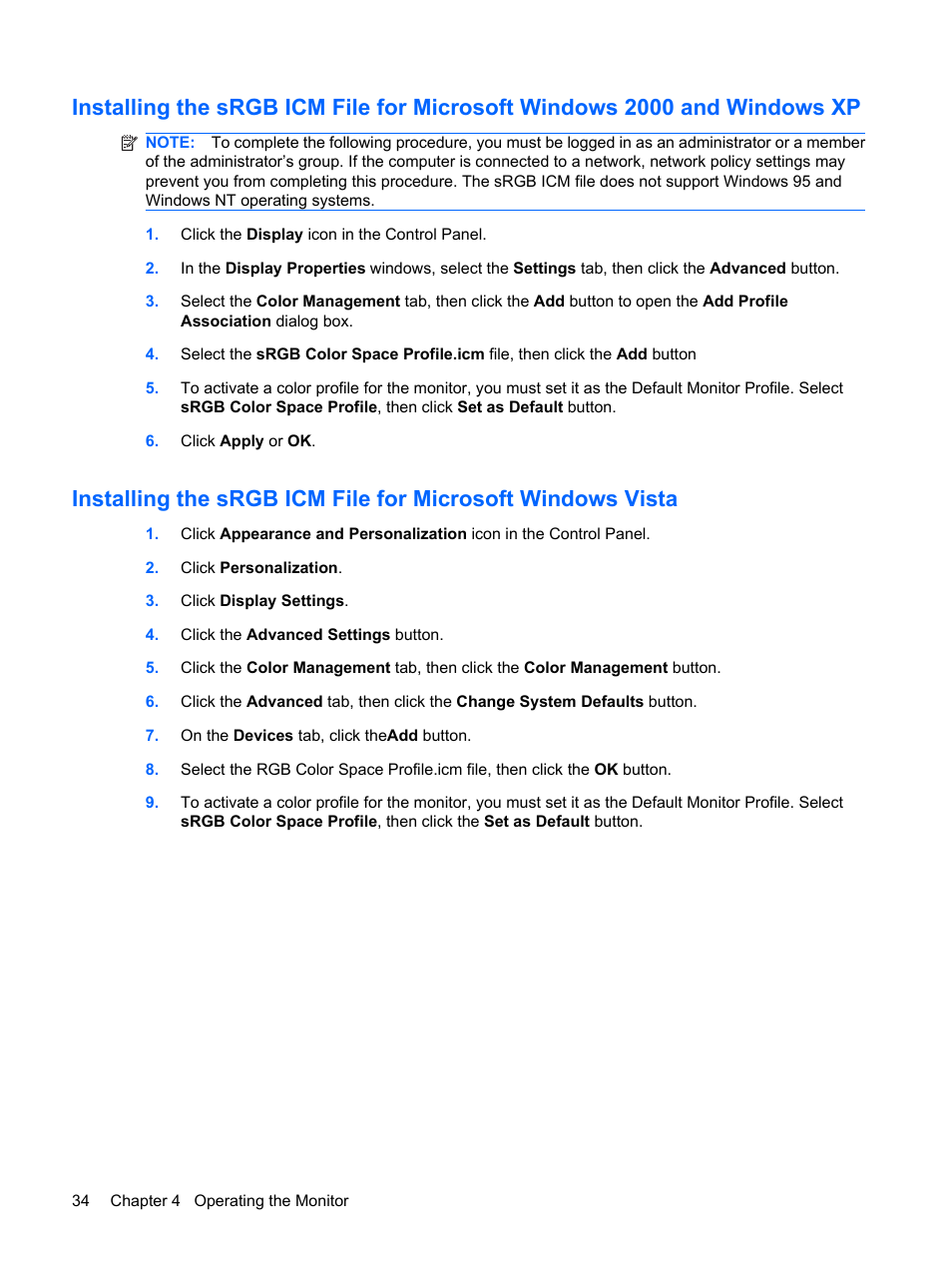 HP LP2275w 22-inch Widescreen LCD Monitor User Manual | Page 40 / 55