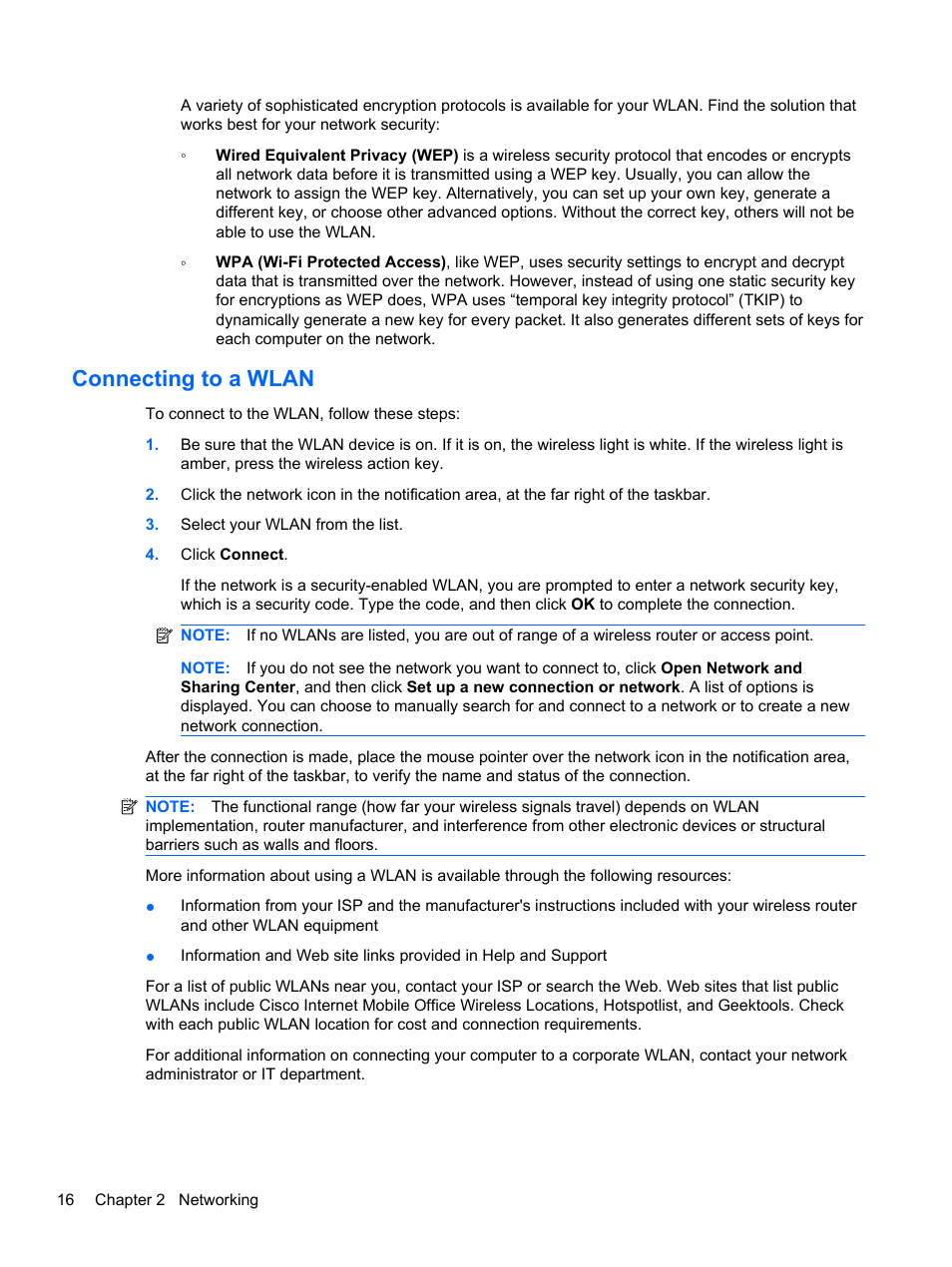 Connecting to a wlan | HP Pavilion dm4-1018tx Entertainment Notebook PC User Manual | Page 26 / 119