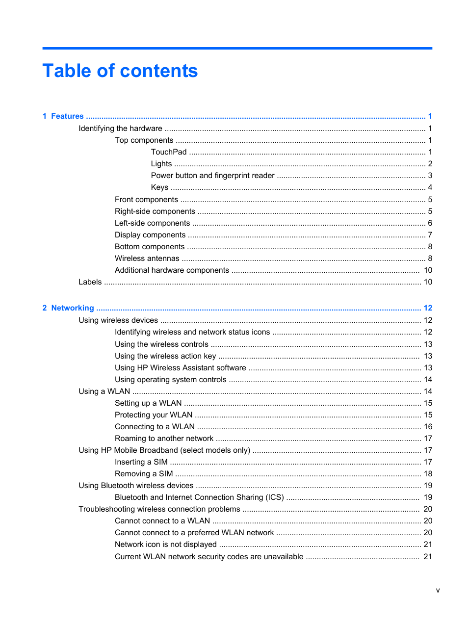 HP Pavilion dm4-1018tx Entertainment Notebook PC User Manual | Page 5 / 119