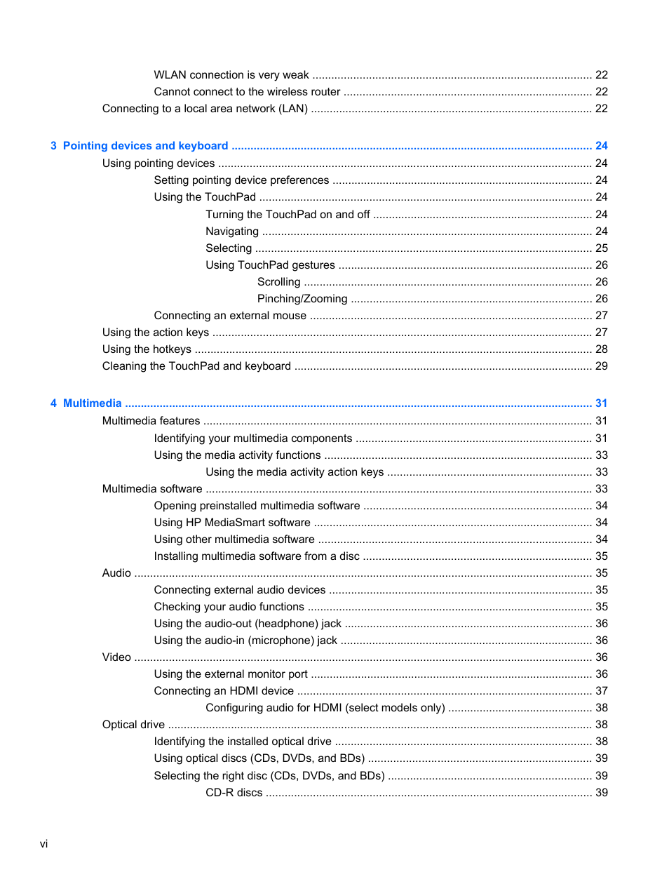 HP Pavilion dm4-1018tx Entertainment Notebook PC User Manual | Page 6 / 119