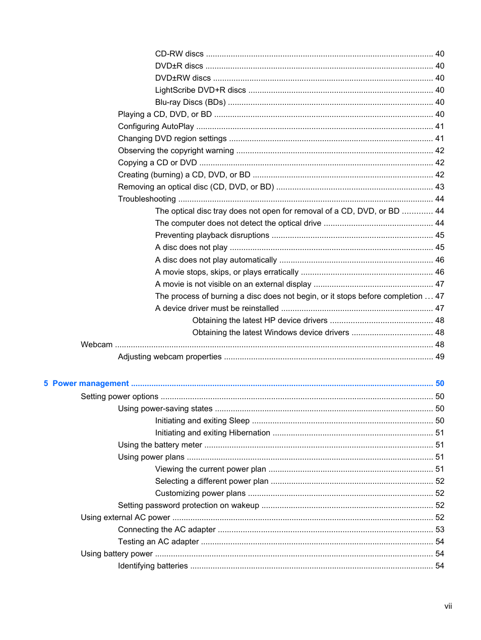 HP Pavilion dm4-1018tx Entertainment Notebook PC User Manual | Page 7 / 119