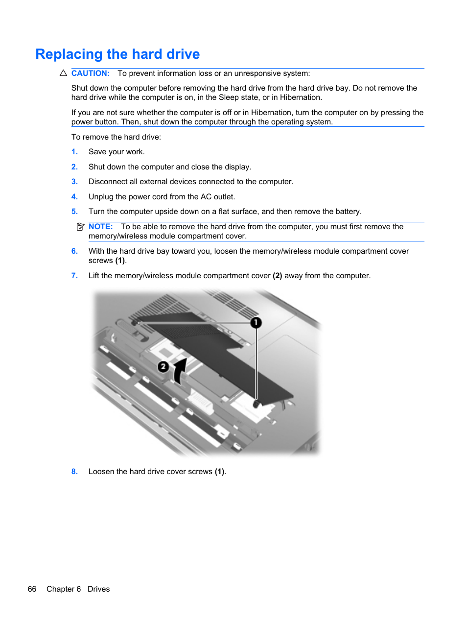 Replacing the hard drive | HP Pavilion dm4-1018tx Entertainment Notebook PC User Manual | Page 76 / 119