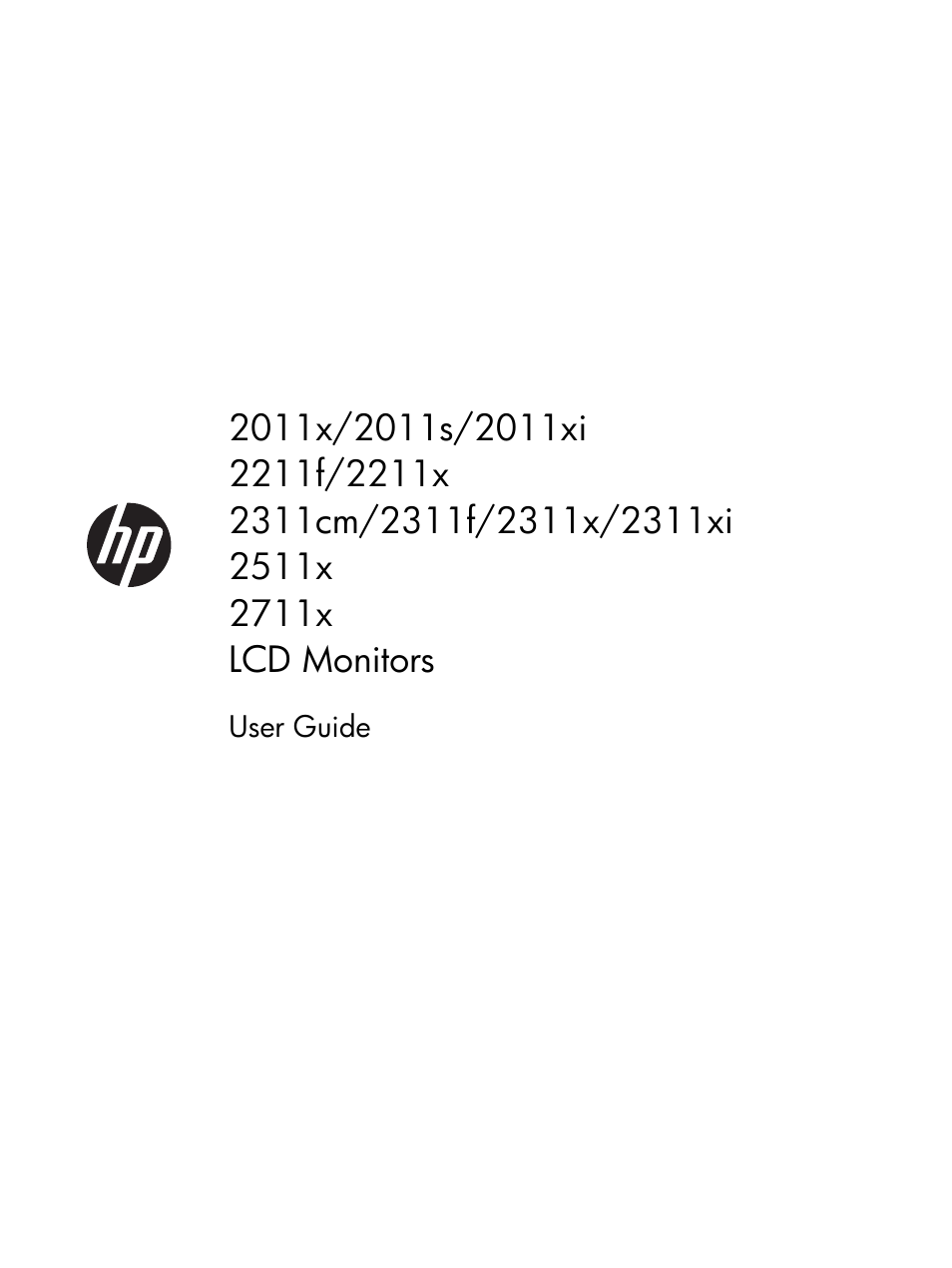 HP 2011x 20-inch LED Backlit LCD Monitor User Manual | 42 pages