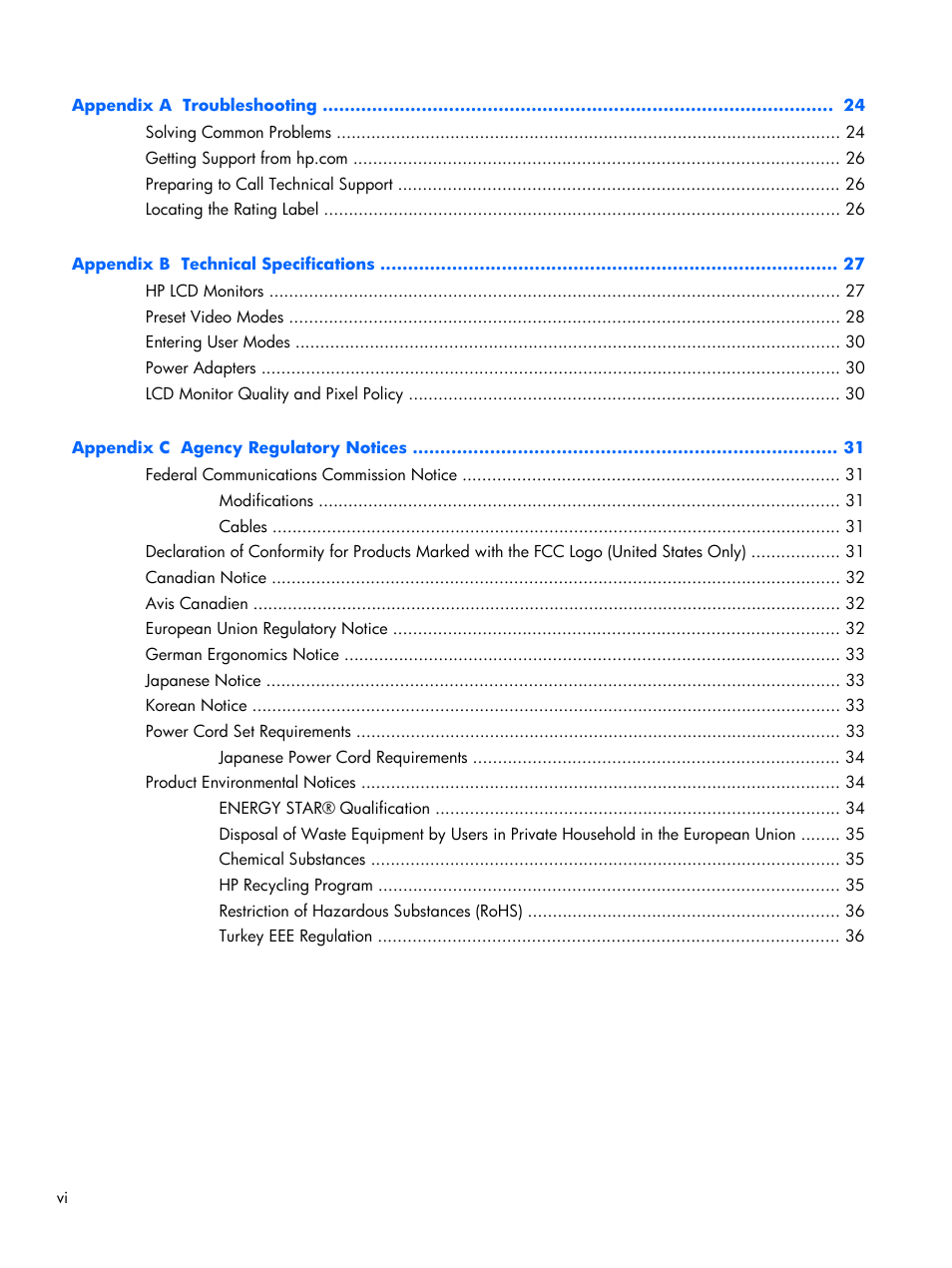 HP 2011x 20-inch LED Backlit LCD Monitor User Manual | Page 6 / 42