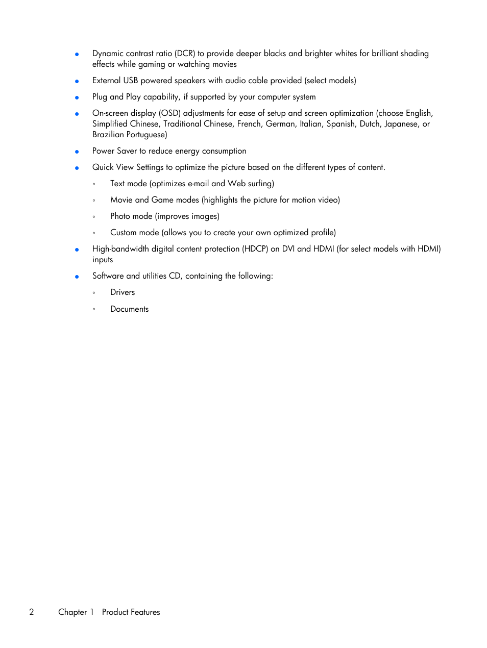 HP 2011x 20-inch LED Backlit LCD Monitor User Manual | Page 8 / 42