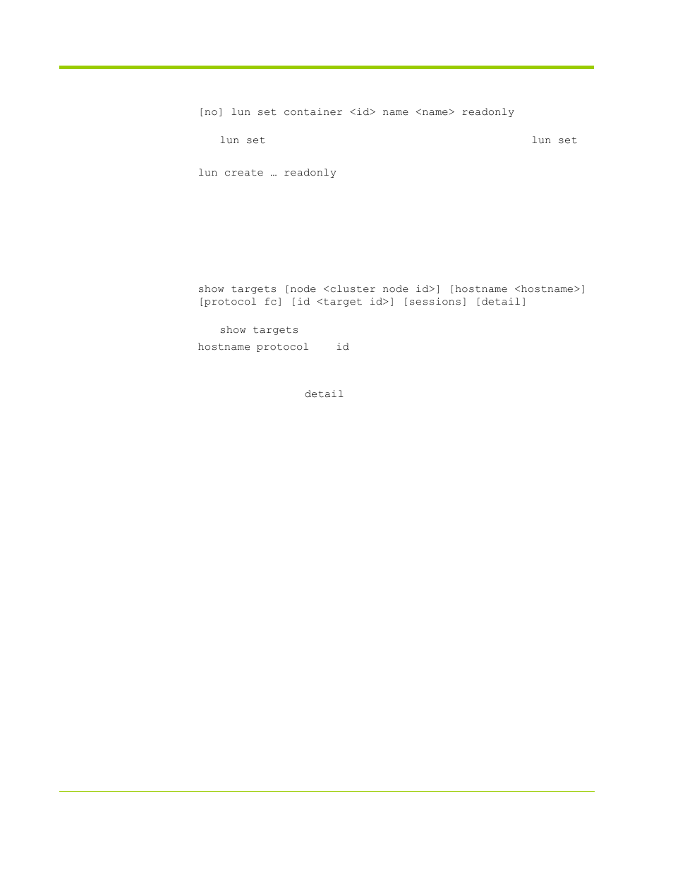 Managing targets, Managing block storage in the vma web interface, Monitoring lun status | Show targets command | HP VMA-series Memory Arrays User Manual | Page 104 / 278