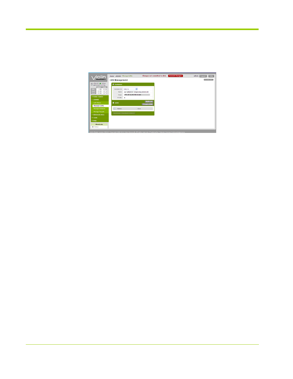 Managing luns | HP VMA-series Memory Arrays User Manual | Page 106 / 278
