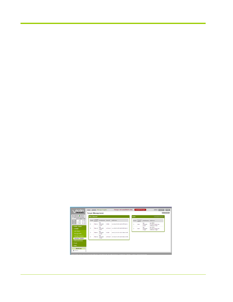 Managing targets | HP VMA-series Memory Arrays User Manual | Page 110 / 278