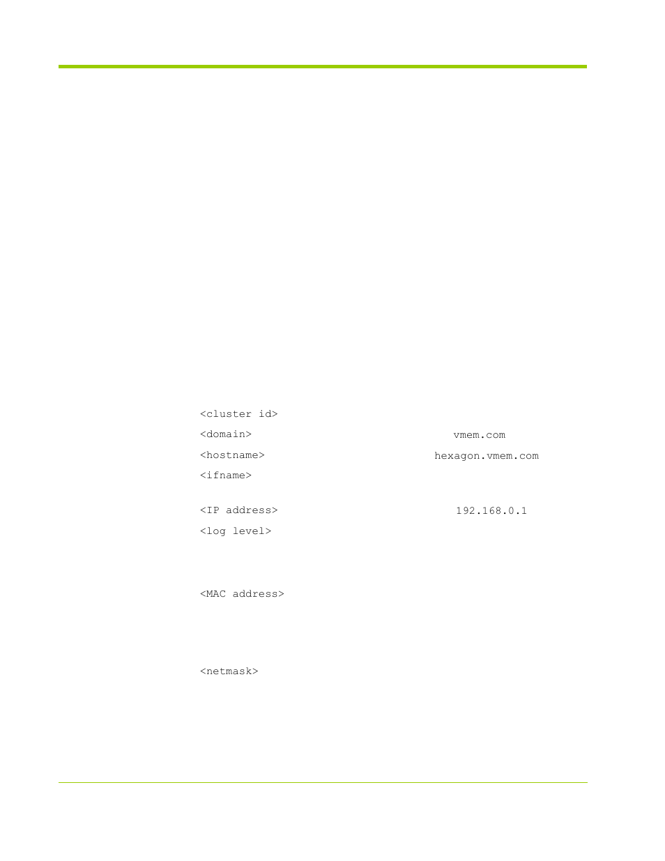 Cli command descriptions, Key to command parameters | HP VMA-series Memory Arrays User Manual | Page 120 / 278
