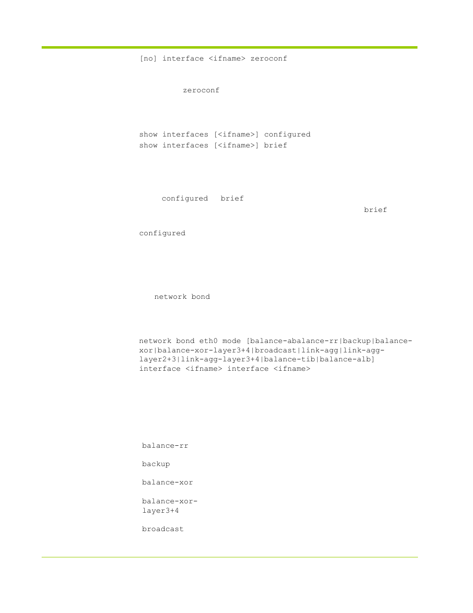 Network bond commands | HP VMA-series Memory Arrays User Manual | Page 150 / 278