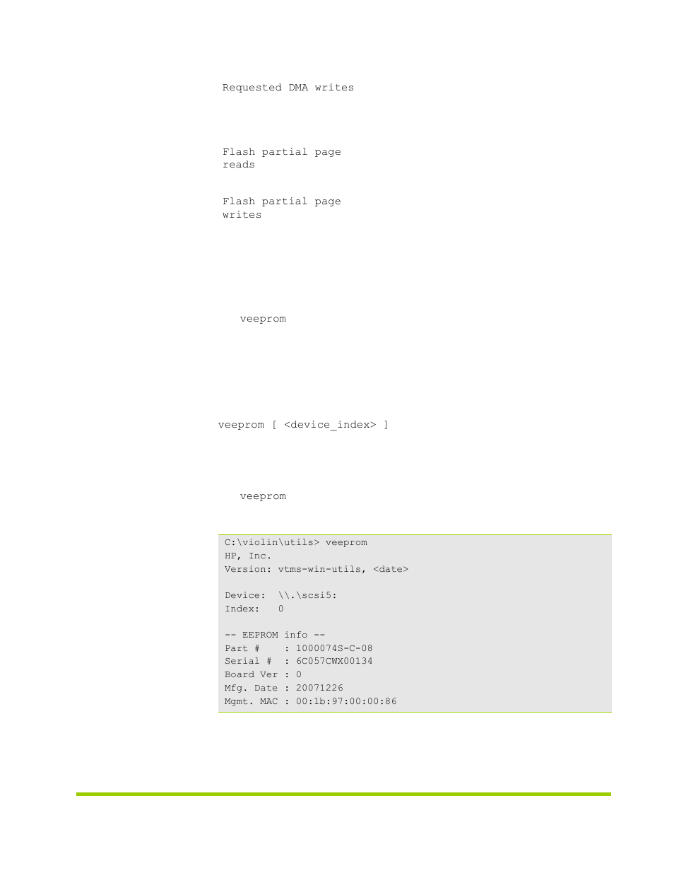 Veeprom | HP VMA-series Memory Arrays User Manual | Page 217 / 278