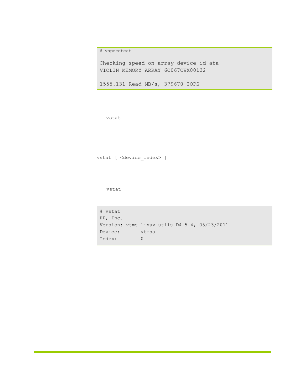 Vstat | HP VMA-series Memory Arrays User Manual | Page 227 / 278