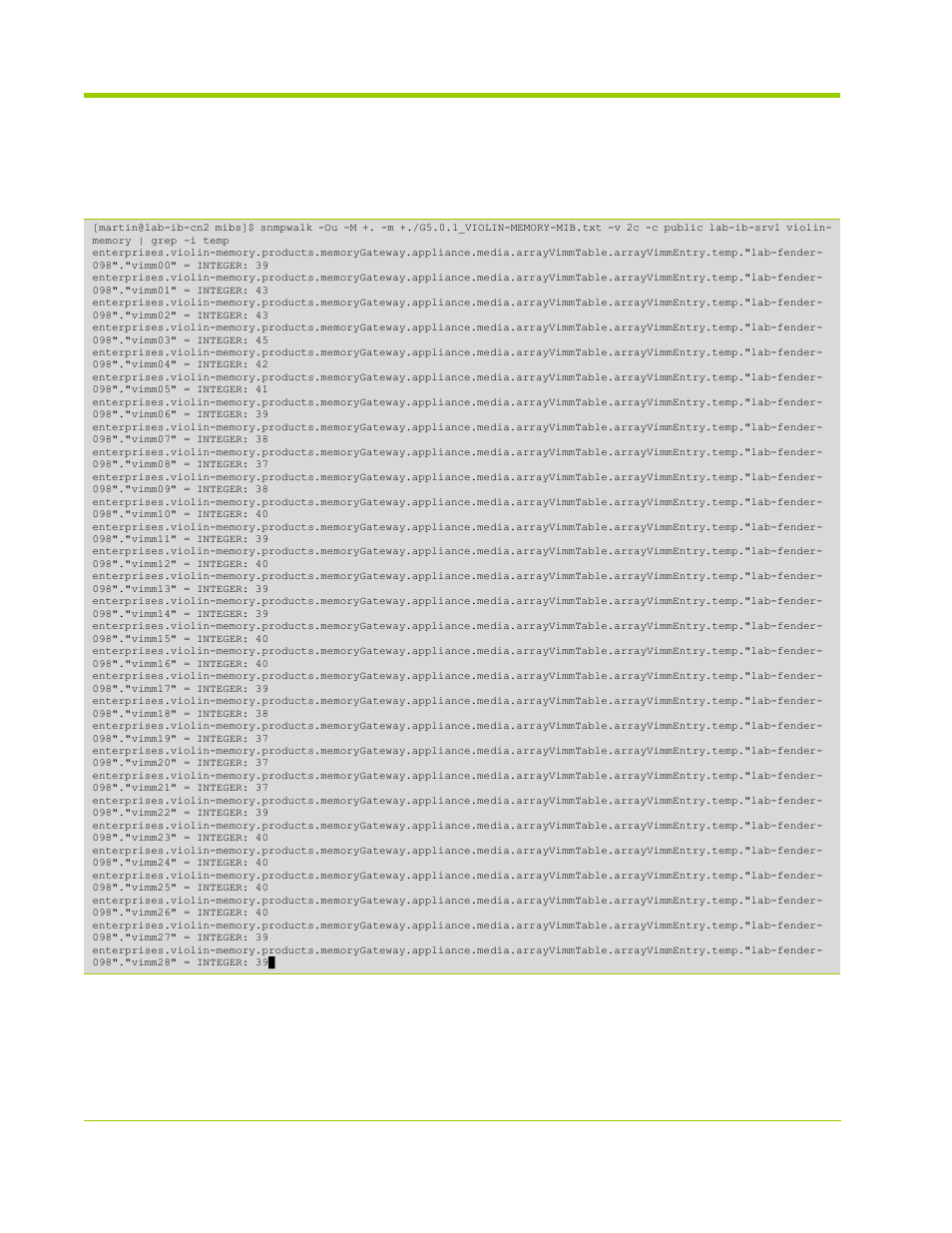 Temperatures: per vimm and chassis | HP VMA-series Memory Arrays User Manual | Page 250 / 278