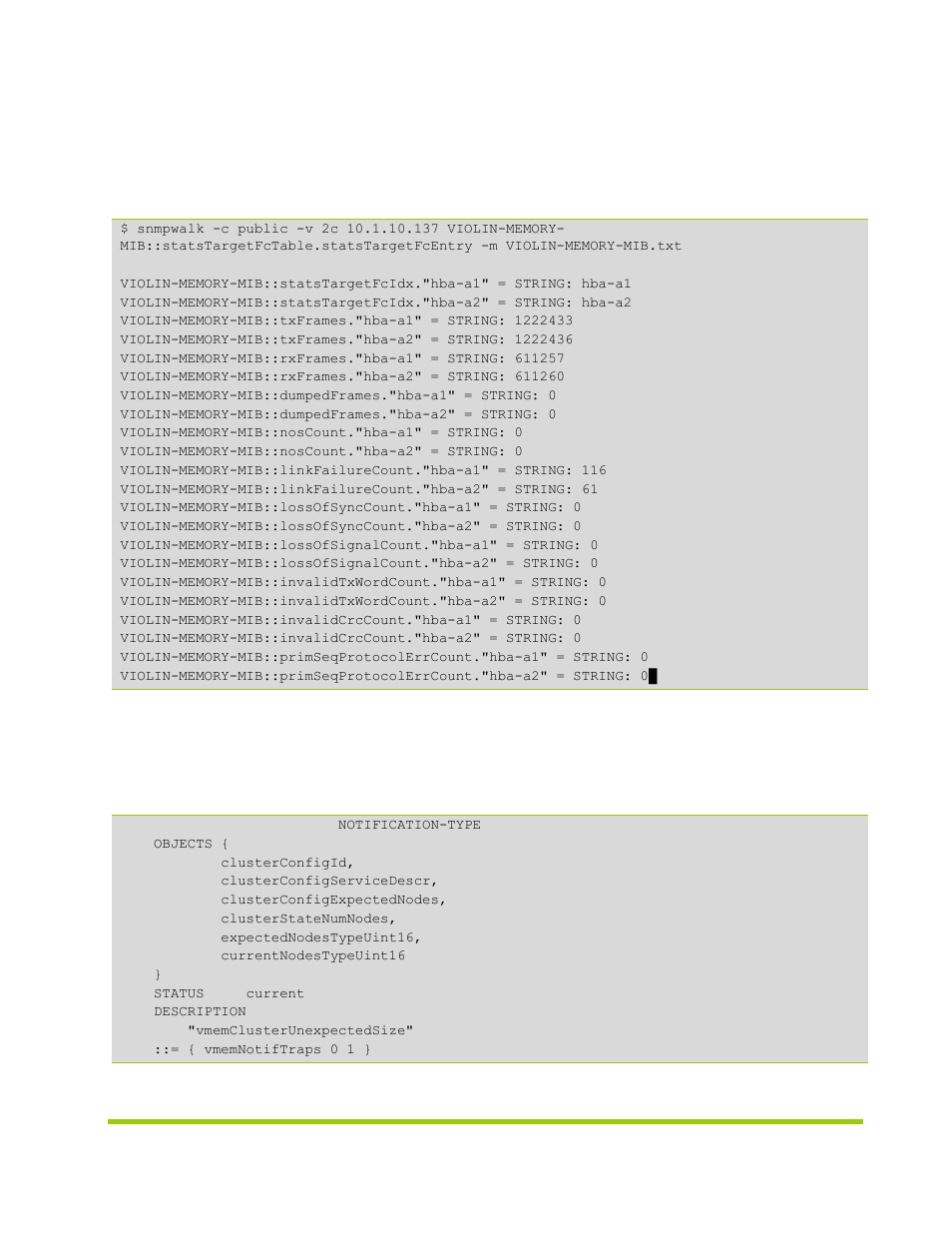 New trap mib objects | HP VMA-series Memory Arrays User Manual | Page 255 / 278