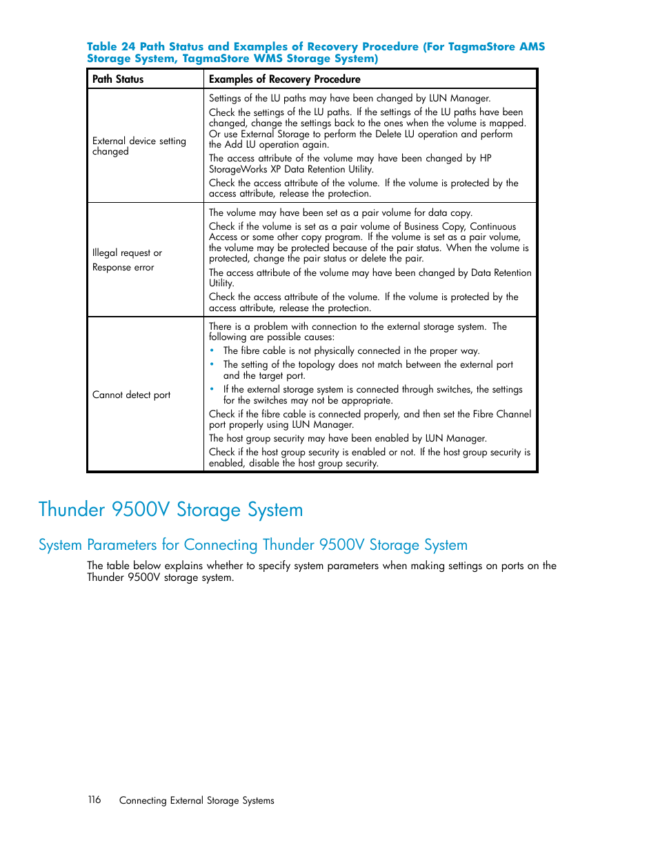 Thunder 9500v storage system, Tagmastore wms storage system) | HP XP External Storage Software User Manual | Page 116 / 138