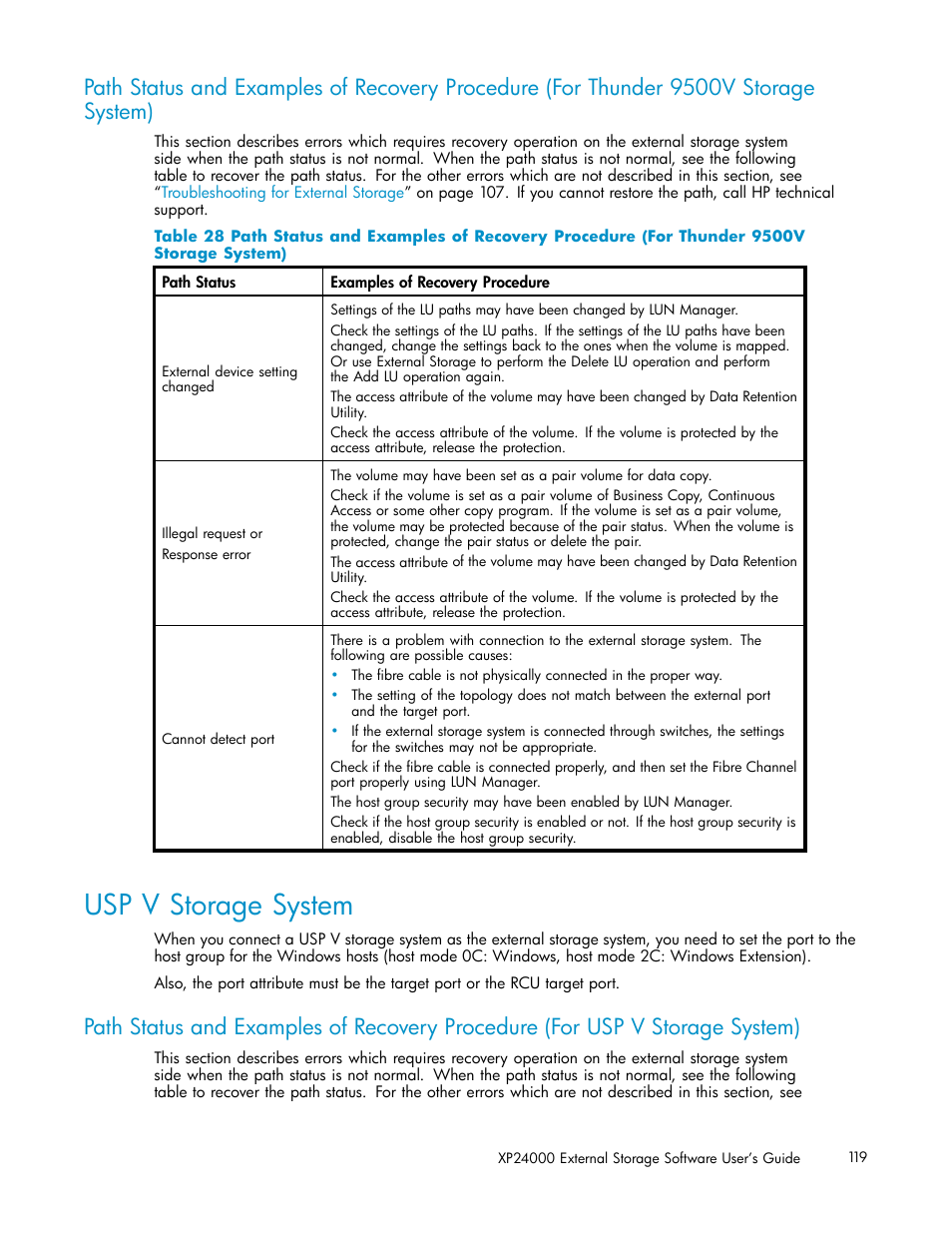 Usp v storage system | HP XP External Storage Software User Manual | Page 119 / 138