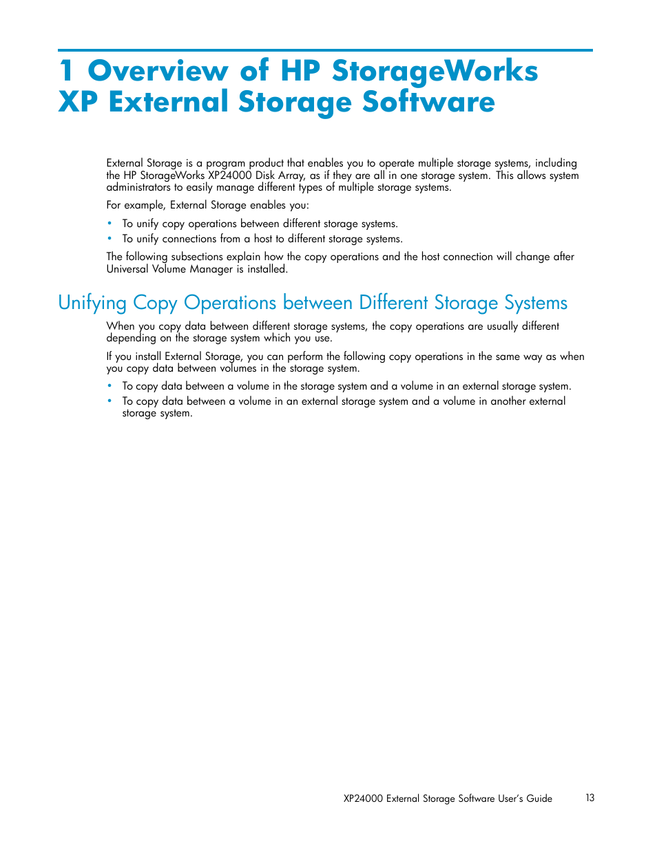 HP XP External Storage Software User Manual | Page 13 / 138