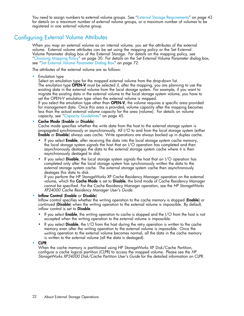 Conﬁguring external volume attributes | HP XP External Storage Software User Manual | Page 22 / 138