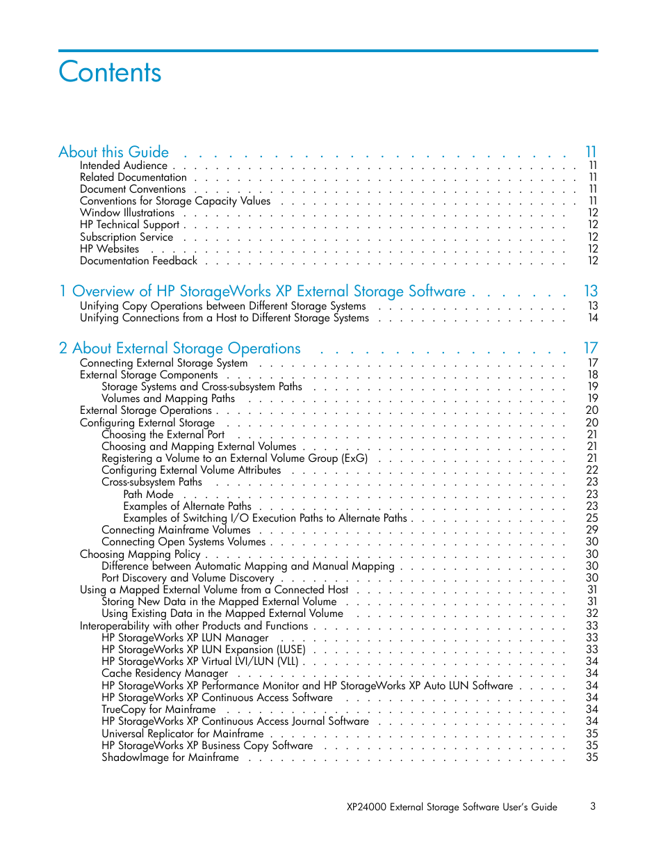 HP XP External Storage Software User Manual | Page 3 / 138