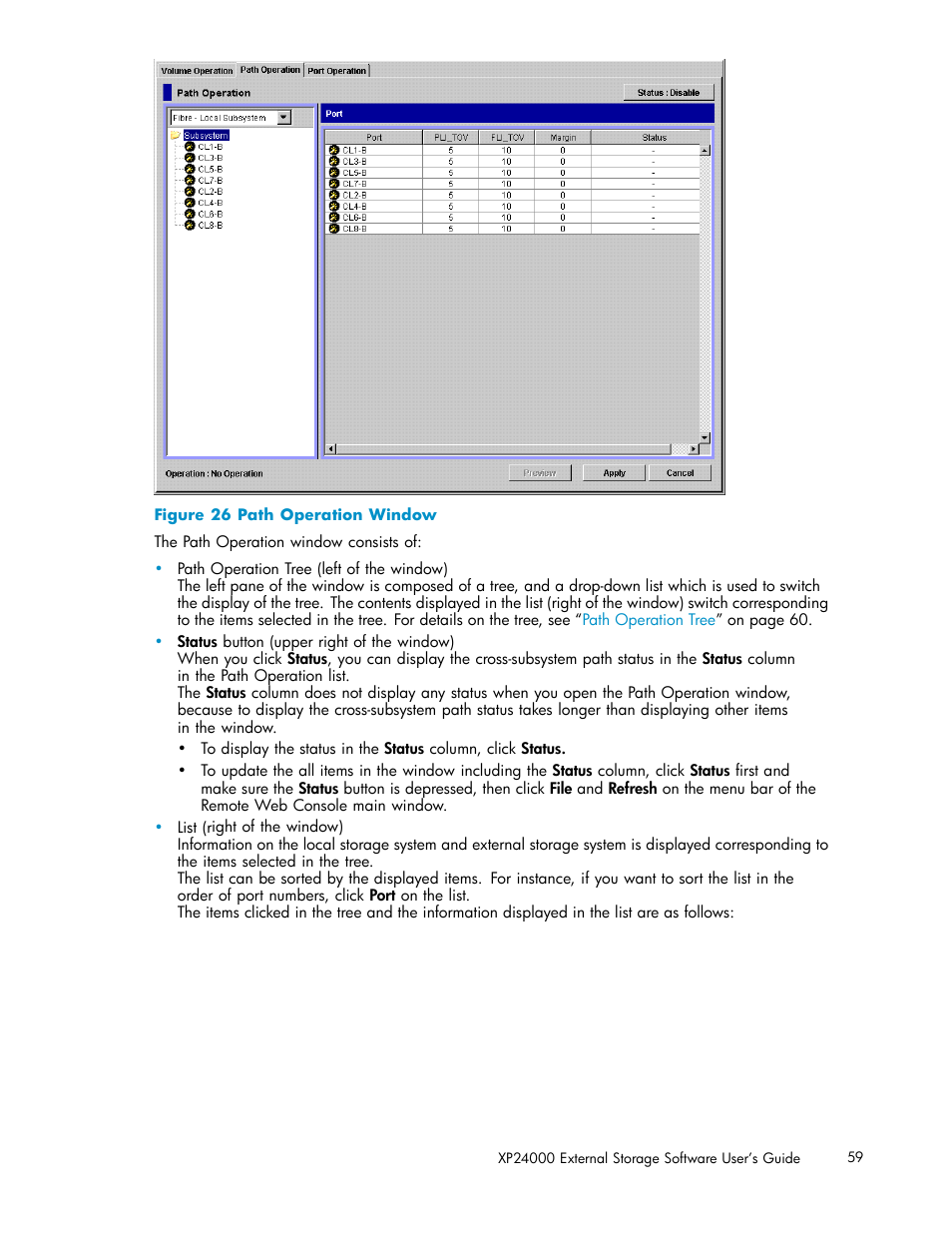 26 path operation window | HP XP External Storage Software User Manual | Page 59 / 138