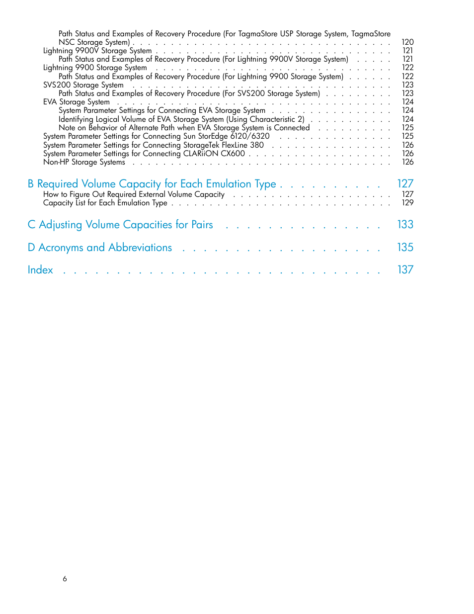 B required volume capacity for each emulation type | HP XP External Storage Software User Manual | Page 6 / 138