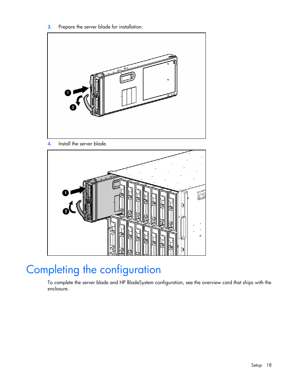 Completing the configuration | HP ProLiant BL465c G5 Server-Blade User Manual | Page 18 / 92