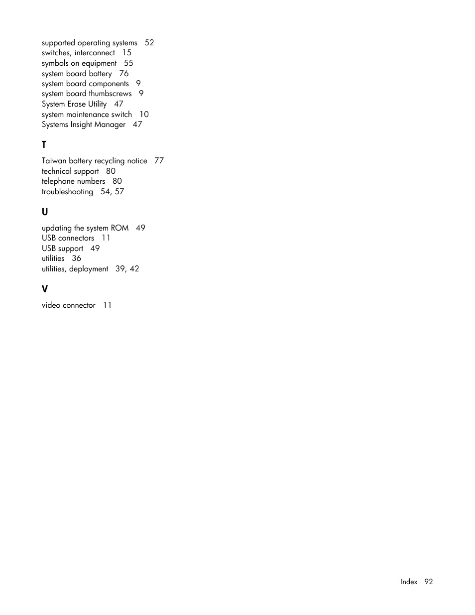 HP ProLiant BL465c G5 Server-Blade User Manual | Page 92 / 92