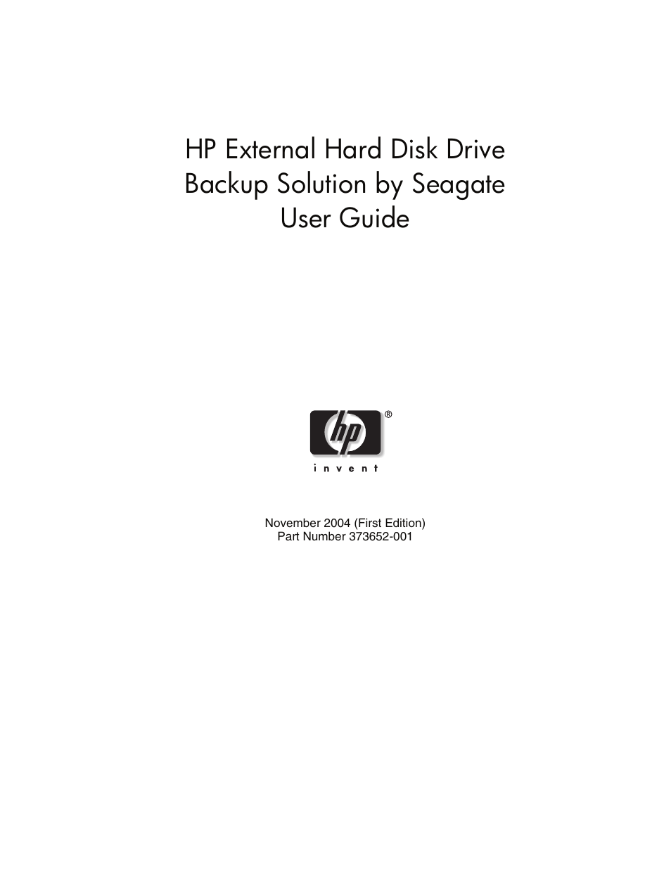 HP External Backup Solution by Seagate User Manual | 41 pages