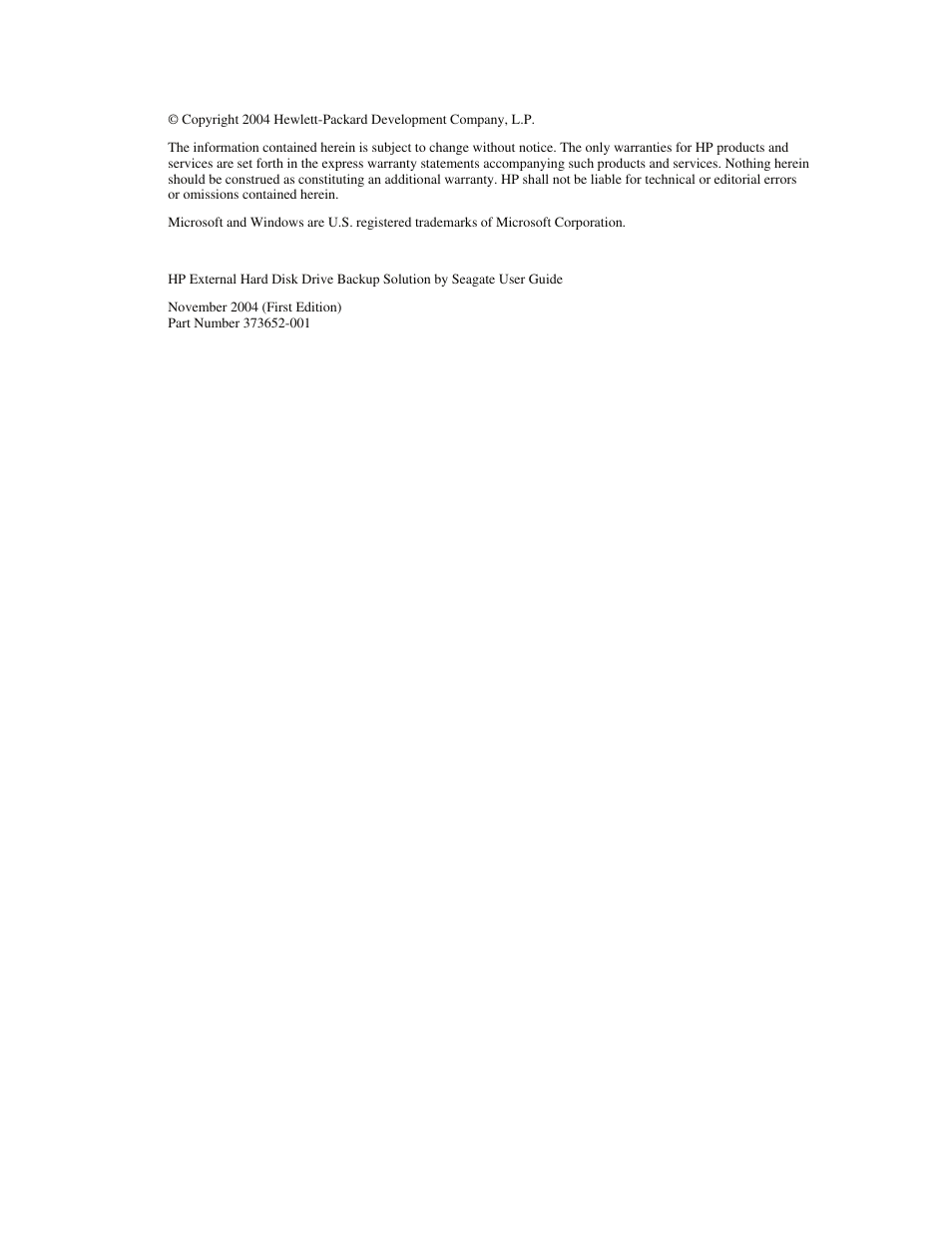 Notice | HP External Backup Solution by Seagate User Manual | Page 2 / 41
