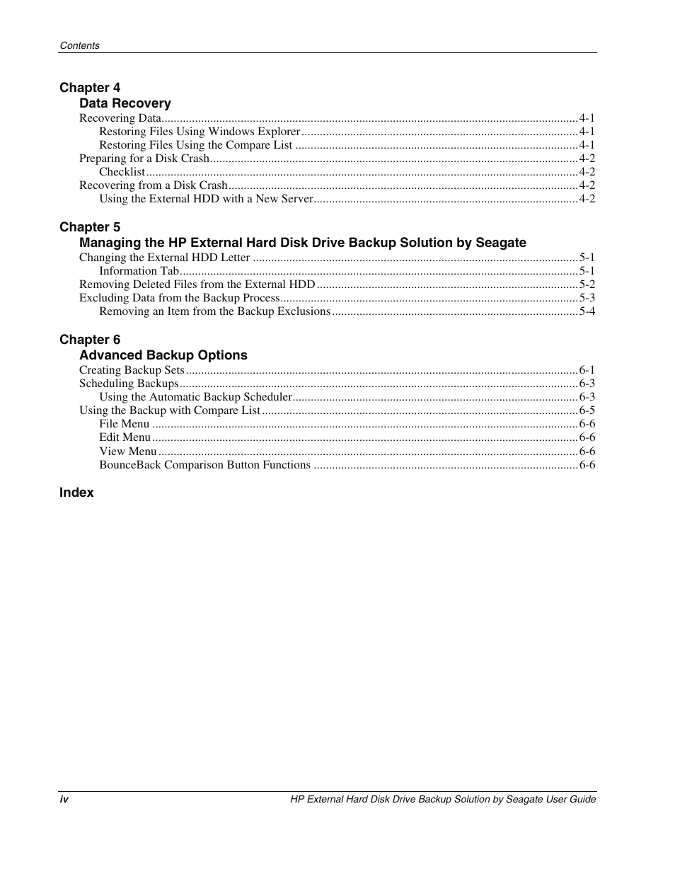 HP External Backup Solution by Seagate User Manual | Page 4 / 41