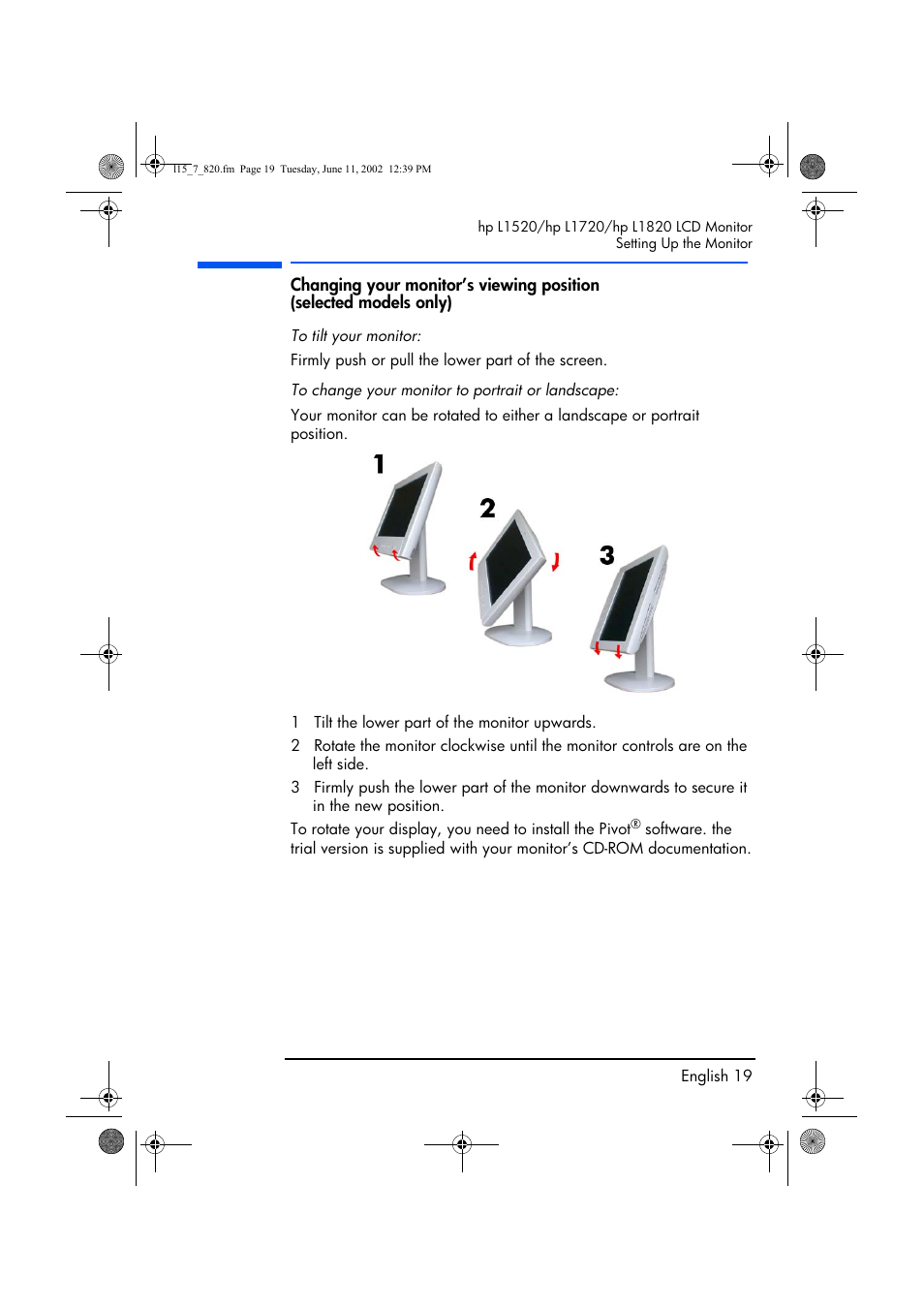 HP L1820 18 inch LCD Monitor User Manual | Page 20 / 57