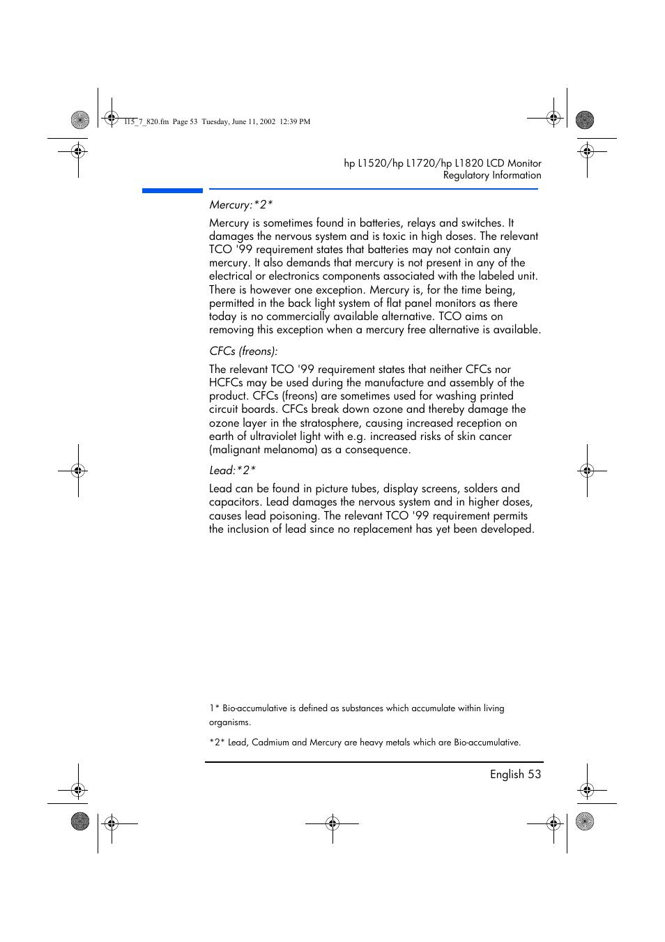 HP L1820 18 inch LCD Monitor User Manual | Page 54 / 57