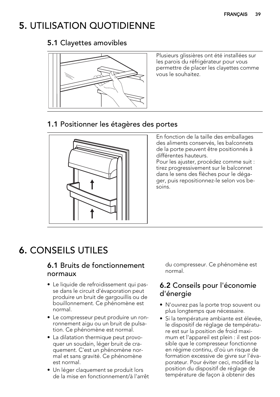 Utilisation quotidienne, Conseils utiles | AEG S32500KSS1 User Manual | Page 39 / 68