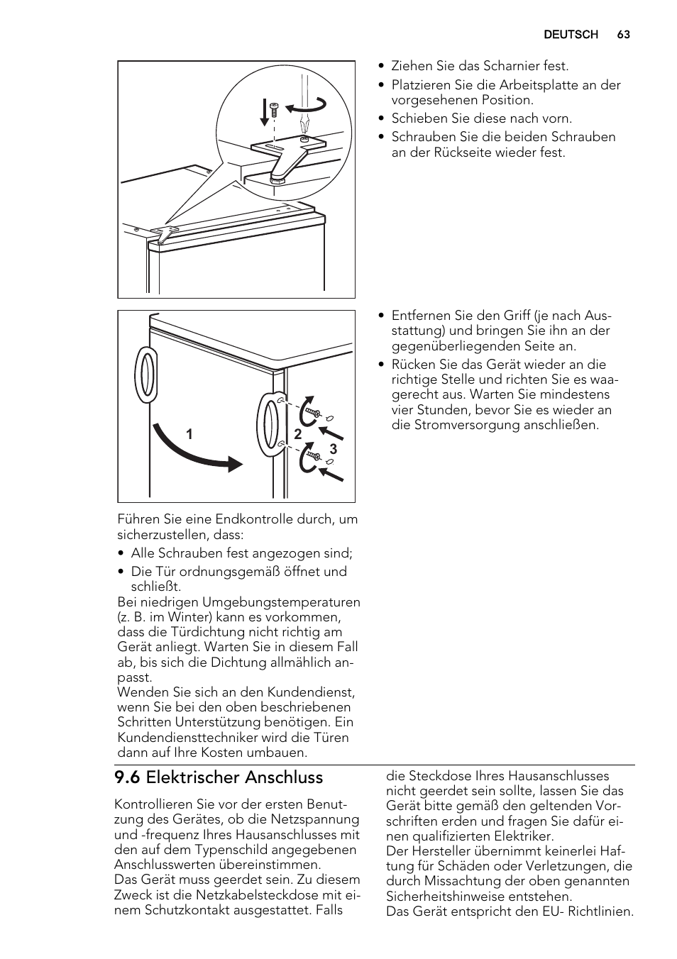 6 elektrischer anschluss | AEG S32500KSS1 User Manual | Page 63 / 68