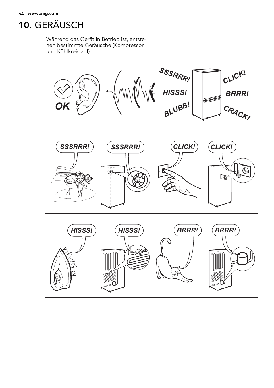 Geräusch | AEG S32500KSS1 User Manual | Page 64 / 68