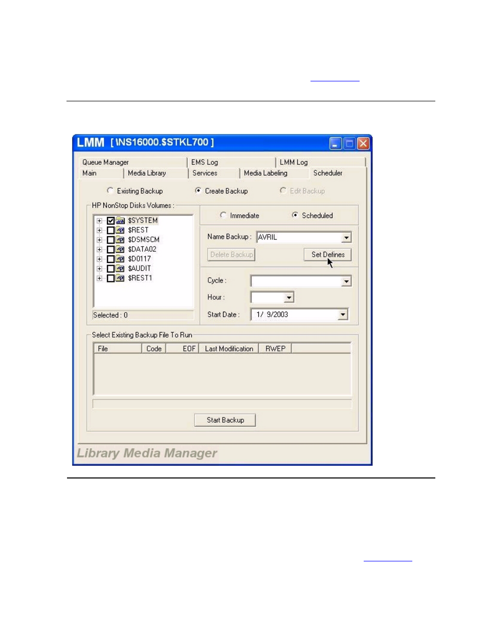 Figure 5-21, Create scheduled backup, Create a scheduled backup | HP Integrity NonStop H-Series User Manual | Page 111 / 236