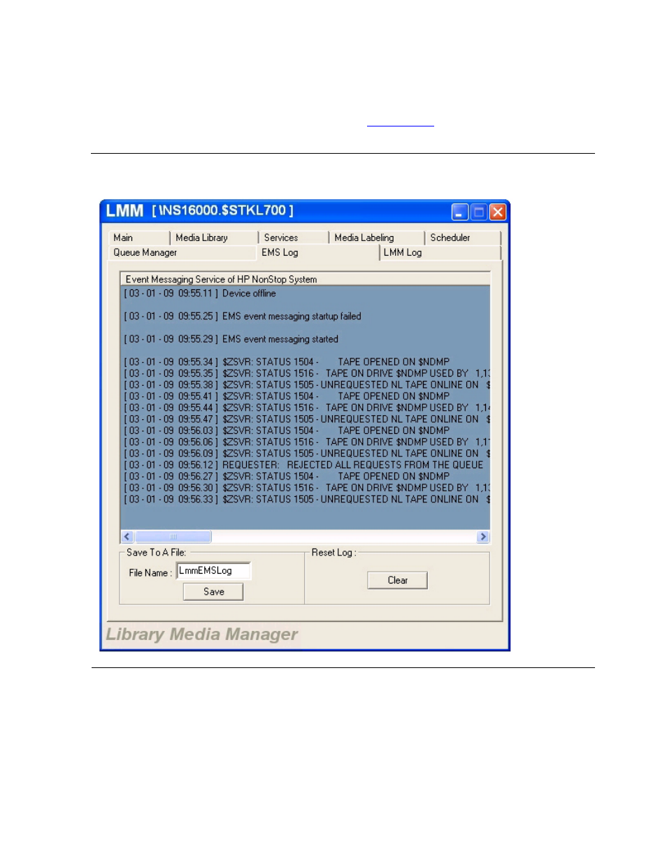 Ems log tab, Figure 5-25 | HP Integrity NonStop H-Series User Manual | Page 116 / 236