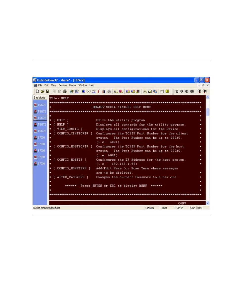 Configuration options, Figure 4-2, Help menu | Configuration options help menu | HP Integrity NonStop H-Series User Manual | Page 64 / 236