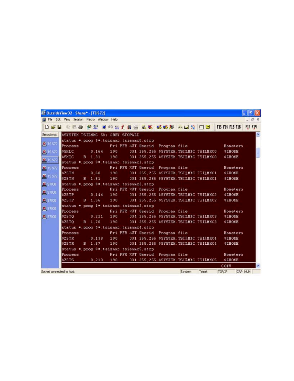 Stopping the processes on the client, Figure 4-10, Stopall command - client | HP Integrity NonStop H-Series User Manual | Page 72 / 236