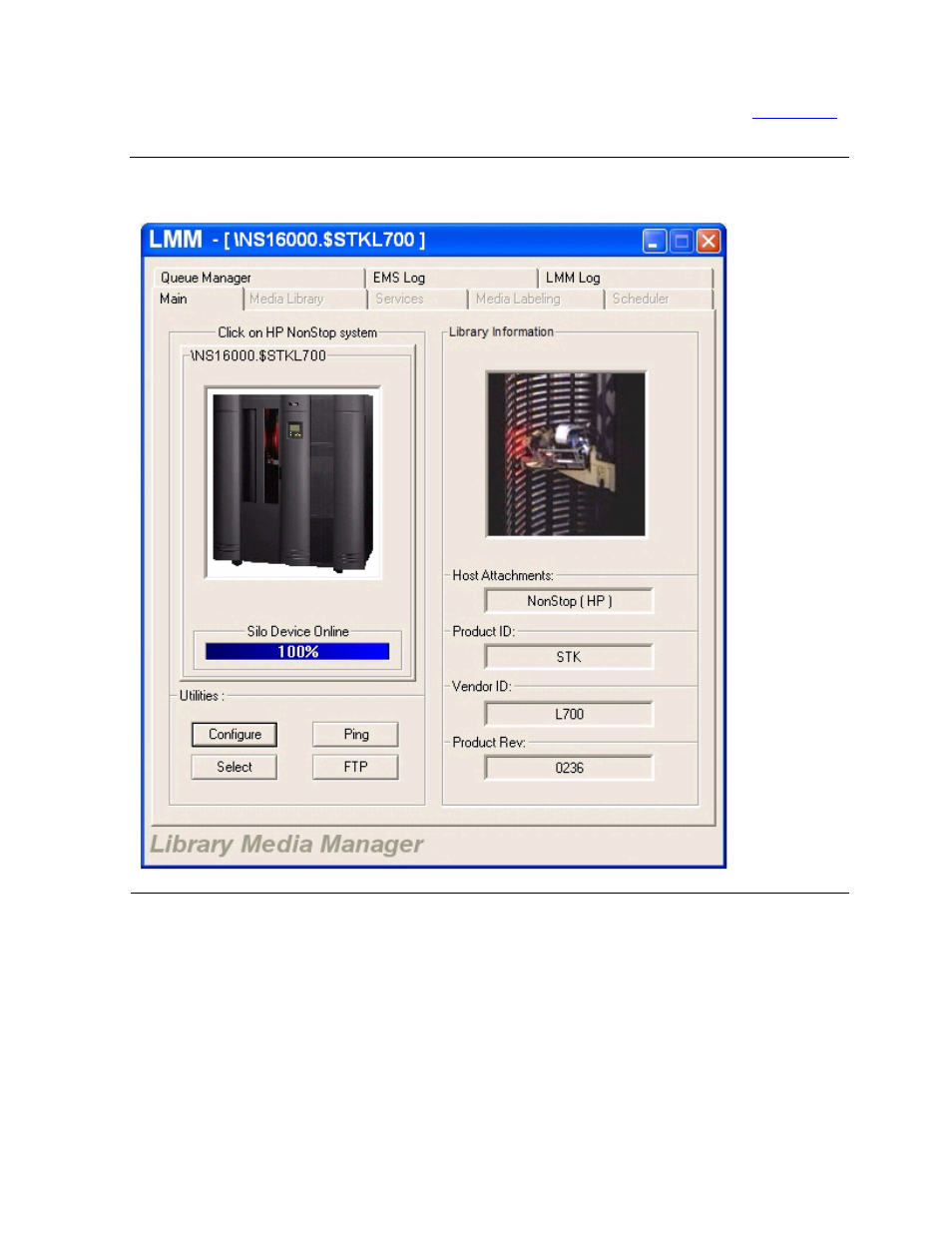 Figure 5-9, Lmm main tab - device online | HP Integrity NonStop H-Series User Manual | Page 80 / 236