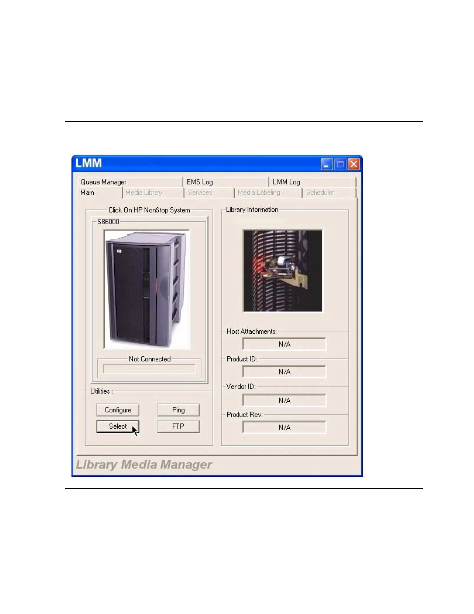 Figure 5-12, Lmm main tab - select | HP Integrity NonStop H-Series User Manual | Page 83 / 236
