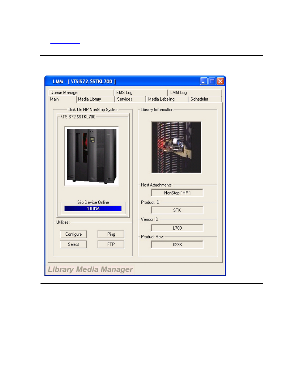 Figure 5-14, Lmm main tab - device online | HP Integrity NonStop H-Series User Manual | Page 85 / 236