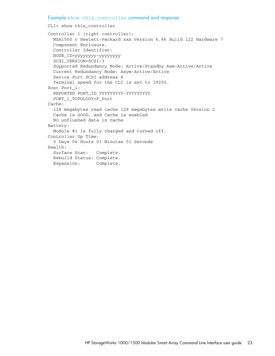 Example, Show this_controller | HP StorageWorks 1000 Modular Smart Array User Manual | Page 23 / 52