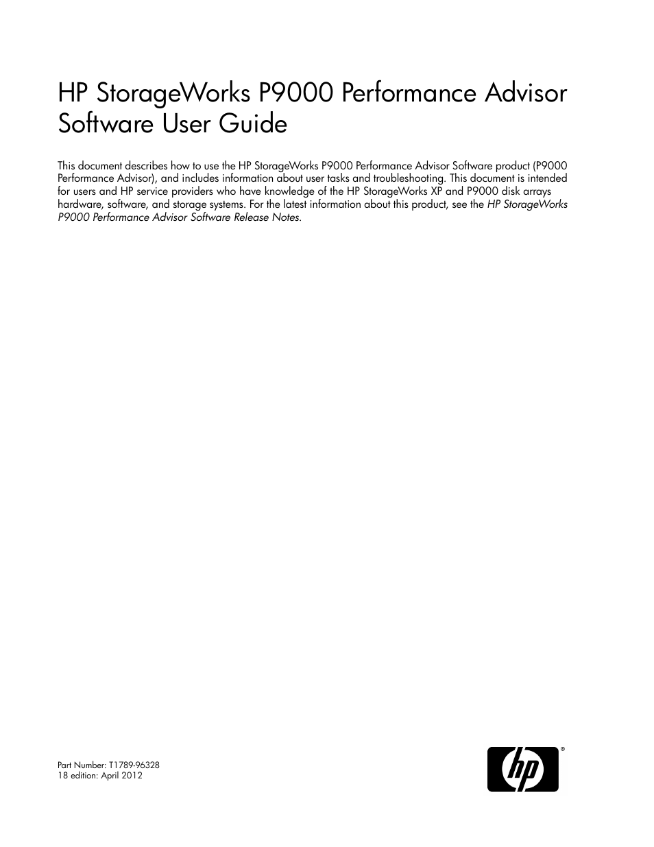 HP XP P9000 Performance Advisor Software User Manual | 476 pages