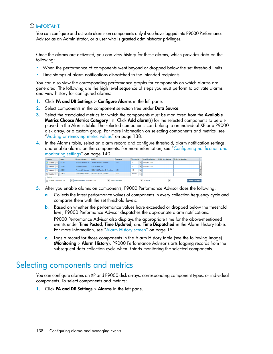 Selecting components and metrics, Adding or removing metric values | HP XP P9000 Performance Advisor Software User Manual | Page 138 / 476